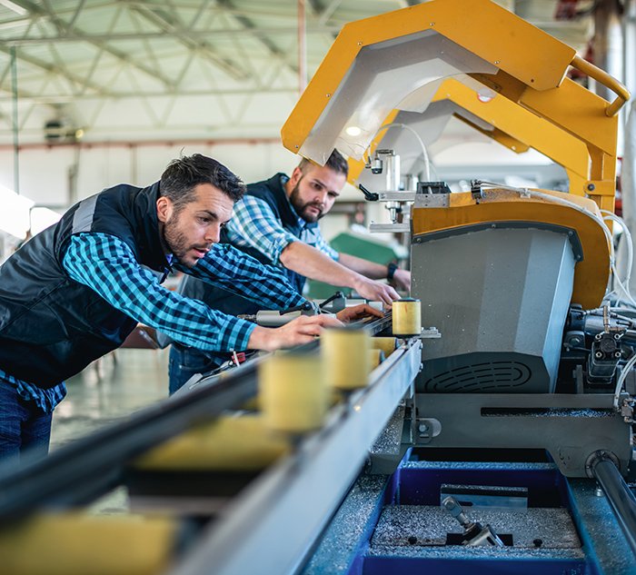 Manufacturing Shop Floor team members in action